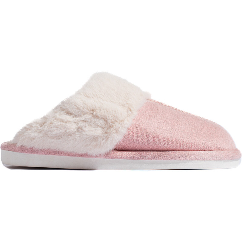 Women's fur slippers pink Shelvt
