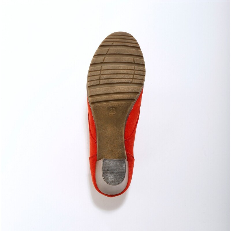 Blancheporte Kotníkové boty na podpatku v dřevěném vzhledu cihlová 37