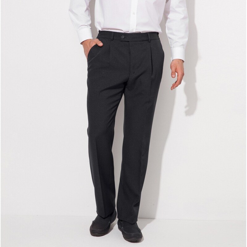 Blancheporte Kalhoty s pružným pasem, polyester/vlna šedá antracitová 48