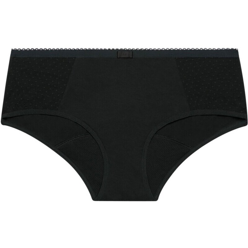 Blancheporte Menstruační kalhotky shorty z bio bavlny* Dim Protect, pro středně silnou menstruaci černá 36/38