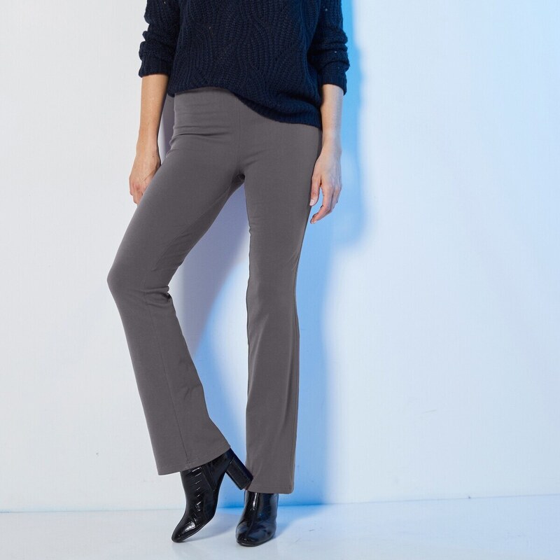 Blancheporte Bootcut legíny s pružným pasem antracitová 88645962