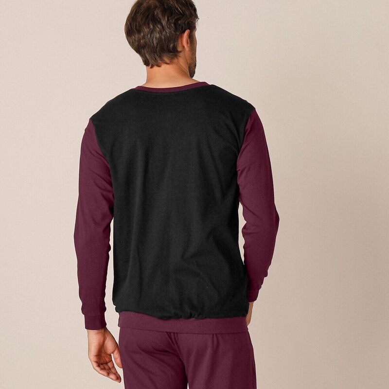 Blancheporte Sada 2 pyžam, trojbarevný design bordó/šedá 107/116 (XL)