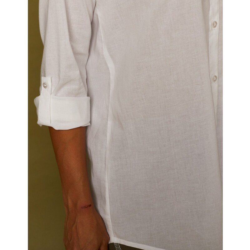 Blancheporte Dlouhá jednobarevná košile na knoflíčky bílá 36