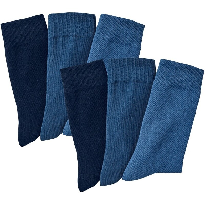 Blancheporte Sada 6 párů klasických ponožek modrá 39-42