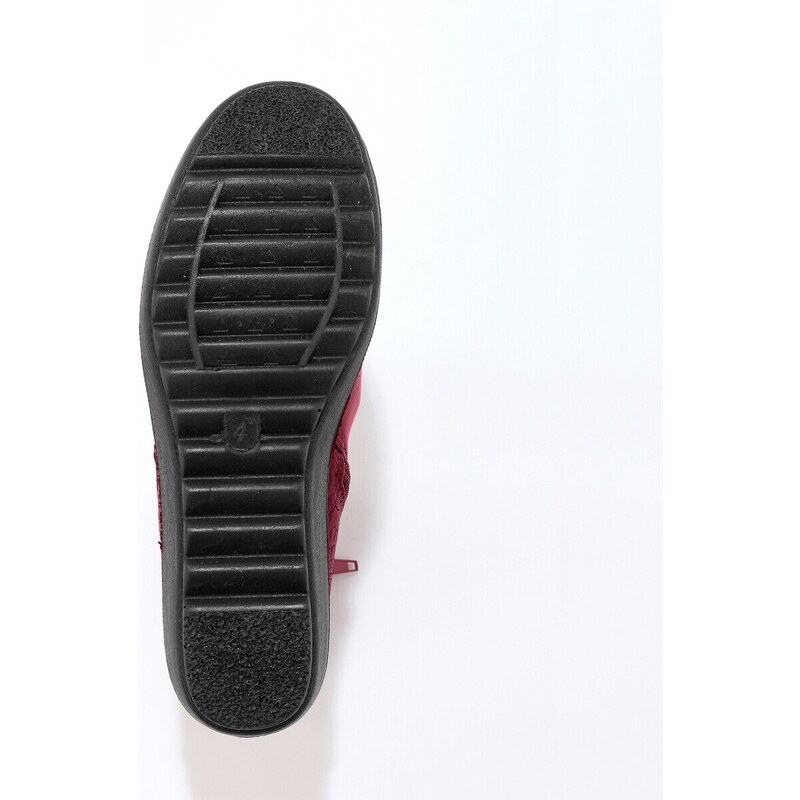 Blancheporte Kotníkové boty se sklady, vsadka se vzorem krokodýlí kůže bordó 39
