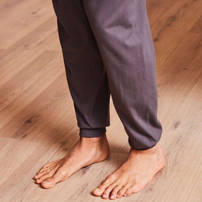 Blancheporte Pyžamo s kalhotami, dlouhými rukávy a potiskem sviště šedý melír 107/116 (XL)