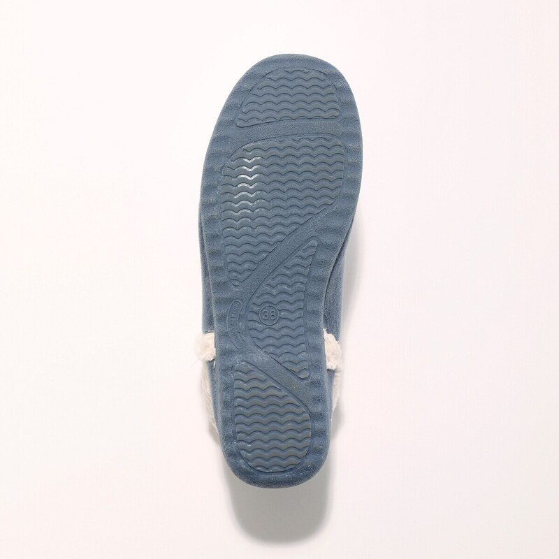 Blancheporte Domácí sametová obuv s hřejivou podšívkou modrá 40