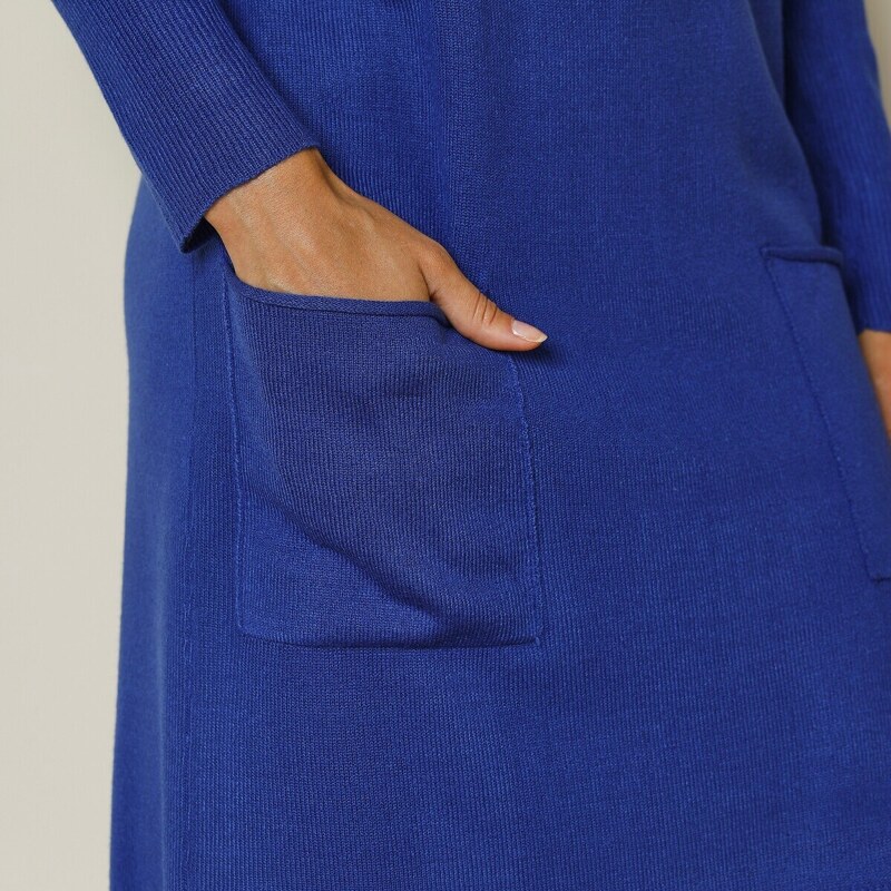 Blancheporte Pulovrové šaty s kapsami tmavě modrá 52