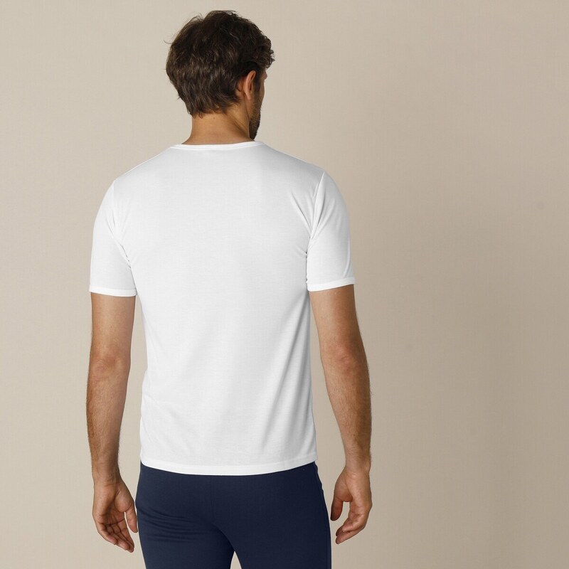 Blancheporte Sada 2 spodních triček s výstřihem ke krku bílá 125/132 (4XL)