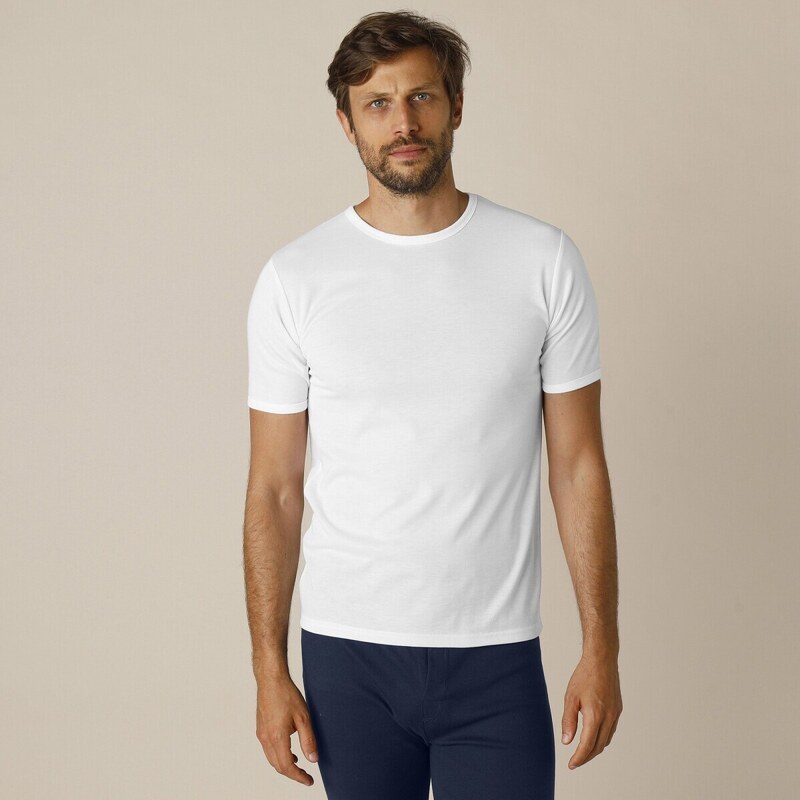 Blancheporte Sada 2 spodních triček s výstřihem ke krku bílá 125/132 (4XL)
