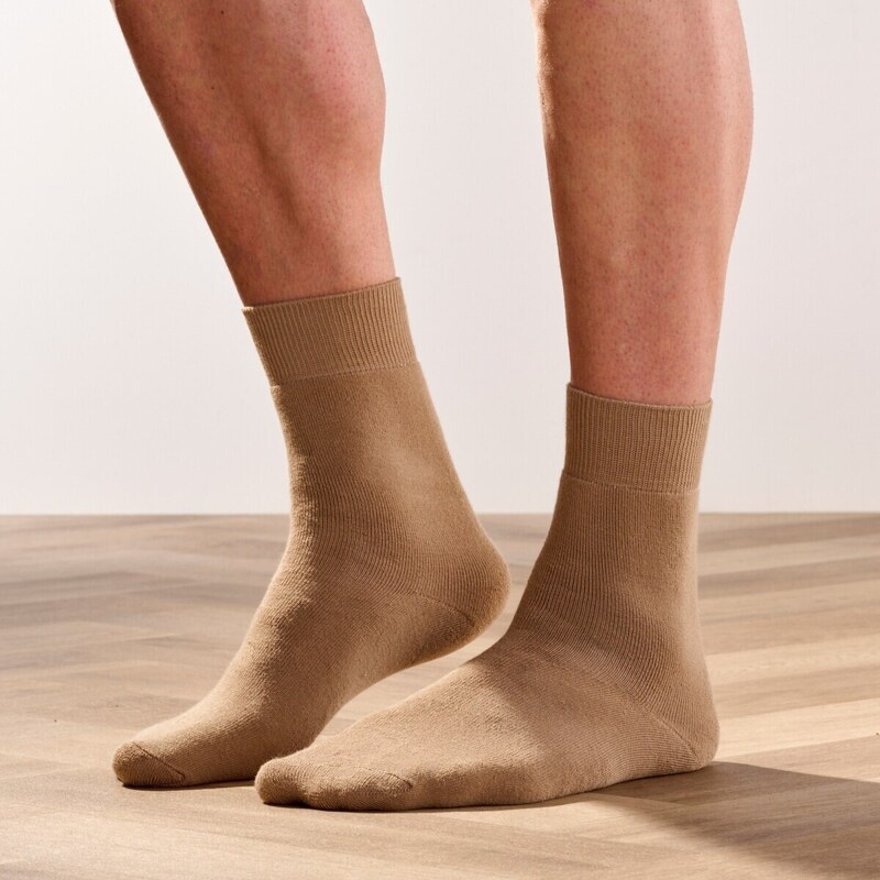 Blancheporte Sada 2 párů ponožek z termo buklé hnědošedá 39-42