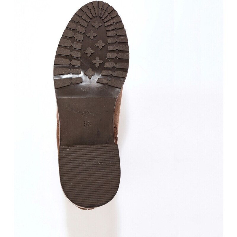 Blancheporte Kožené kotníkové boty, kaštanové kaštanová 37