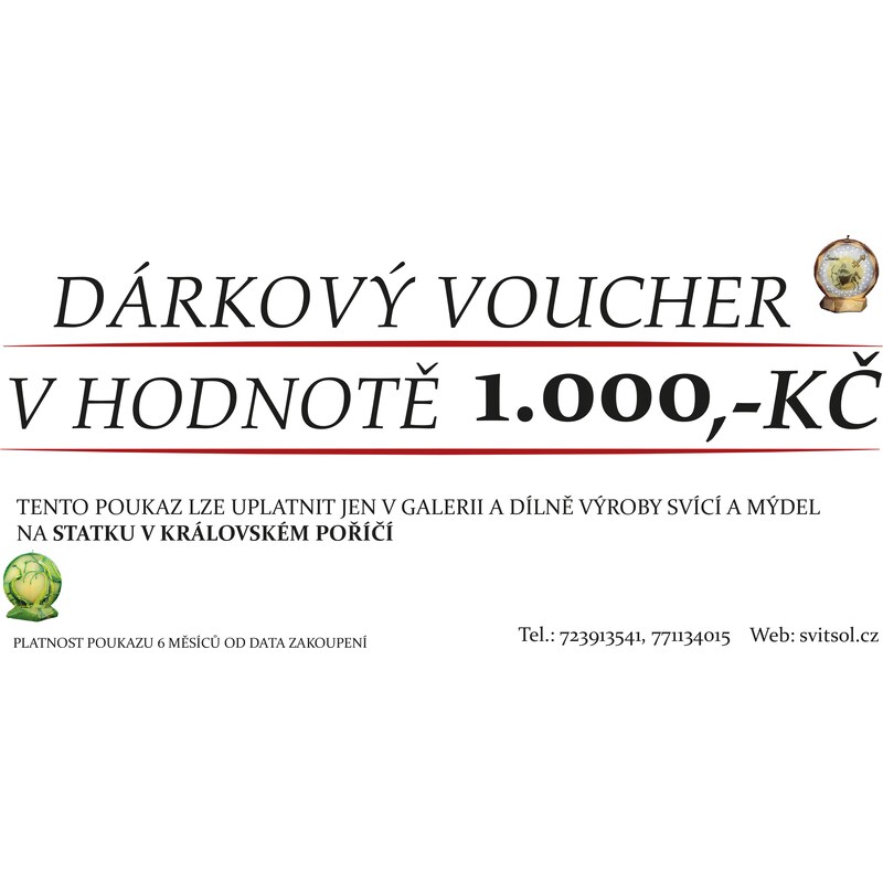 SVITSOL Darkový poukaz 1.000,-Kč svíce a mýdla