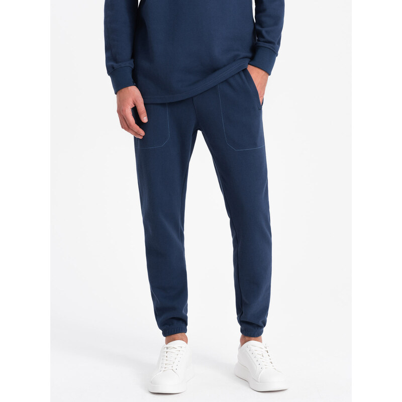 Ombre Men's tracksuit set sweatshirt with polo collar + pants