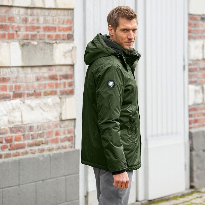 Blancheporte Nepromokavá parka s kapucí s fleecem khaki 52/54 (L)