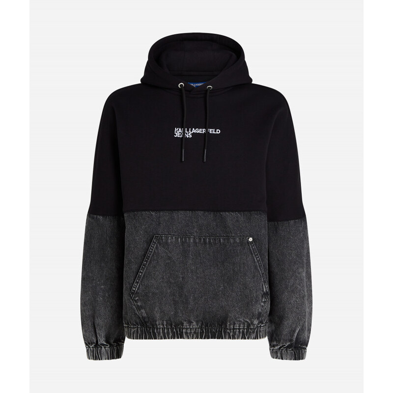 MIKINA KARL LAGERFELD JEANS KLJ BLOCKED DENIM HOODIE