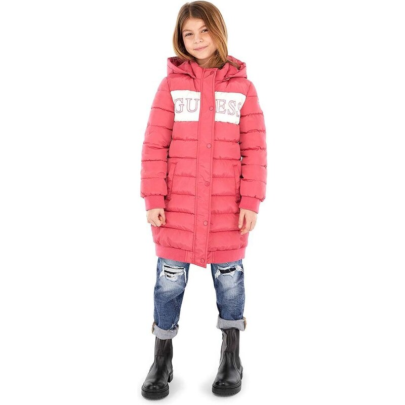 Dětská bunda Guess růžová barva