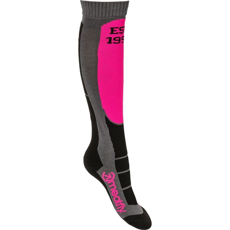 Meatfly SNB & SKI ponožky Leeway neonově růžová/šedá