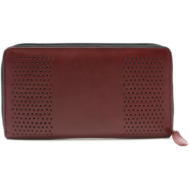Tmavě červená dámská kožená zipová peněženka Melinda