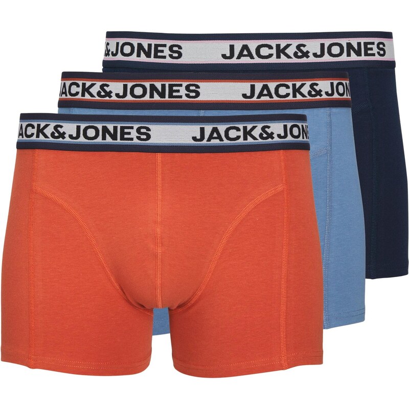 JACK & JONES Boxerky 'Marco' světlemodrá / tmavě modrá / světle šedá / tmavě oranžová