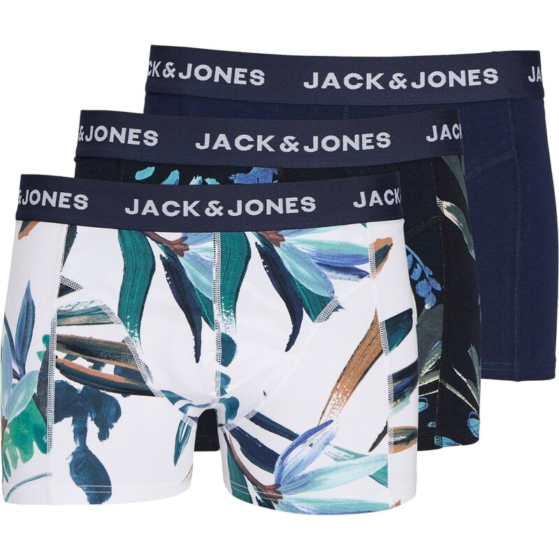 JACK & JONES Boxerky 'Louis' námořnická modř / zelená / černá / bílá