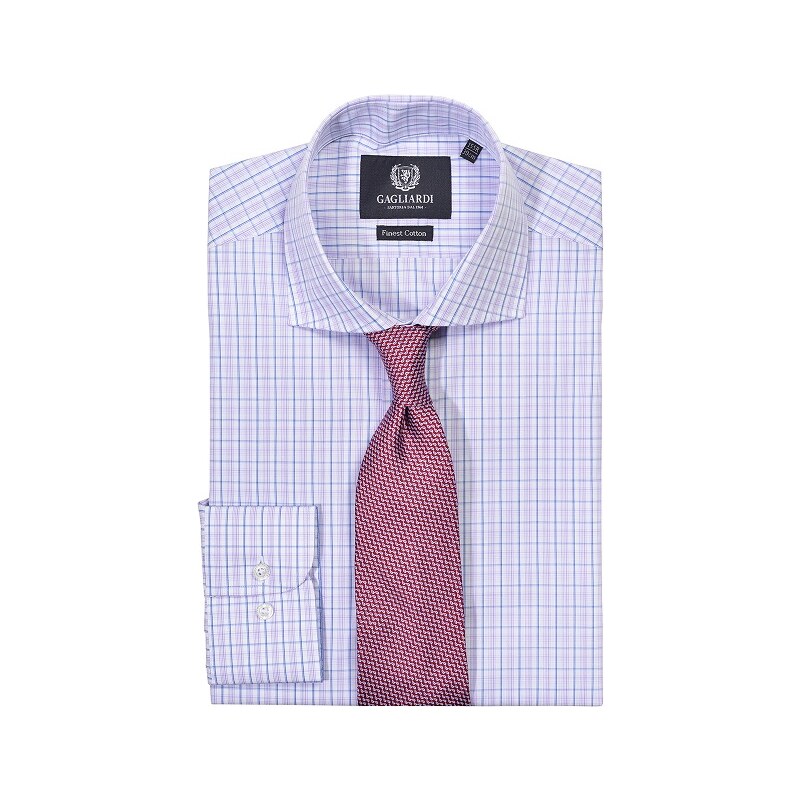 Luxusní košile Gagliardi - fialová kostka
