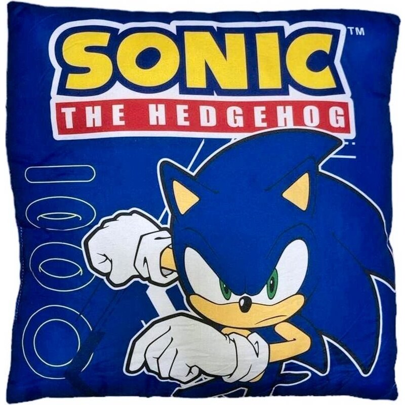 SkyBrands Oboustranný polštář Ježek Sonic - 40 x 40 cm