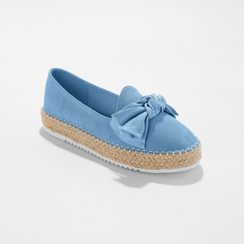 Blancheporte Mokasíny espadrilky s mašlí nebeská modrá 88649577