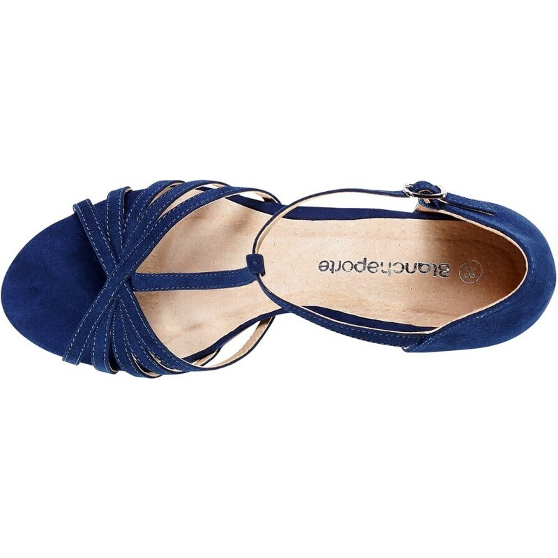 Blancheporte Páskové sandály na úzkém podpatku námořnická modrá 38