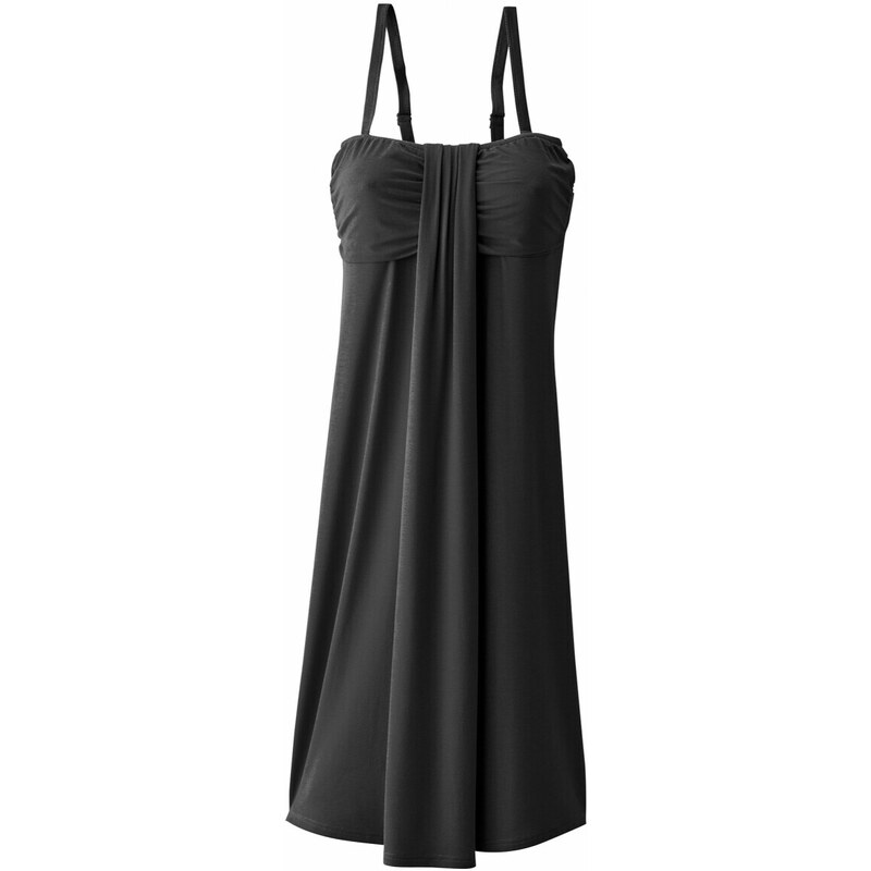 Blancheporte Šaty s odnímatelnými ramínky, jednobarevné černá 42/44