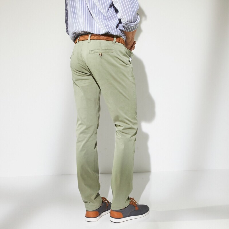 Blancheporte Chino jednobarevné kalhoty khaki světlá 44