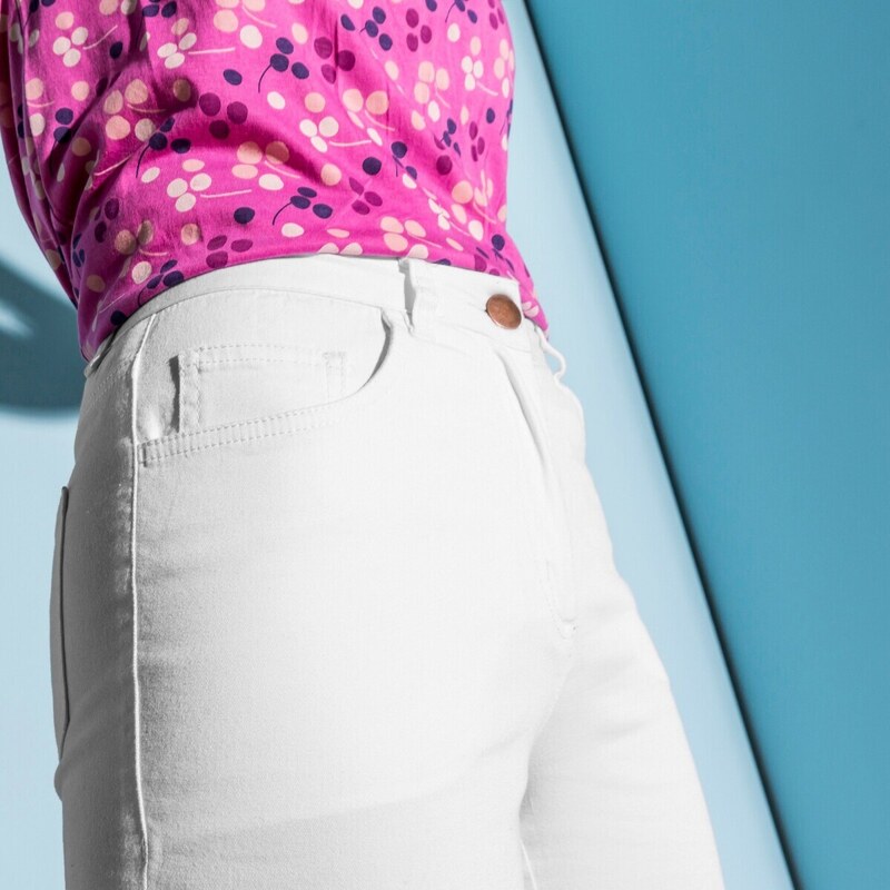 Blancheporte Zeštíhlující kalhoty, efekt plochého bříška bílá 50