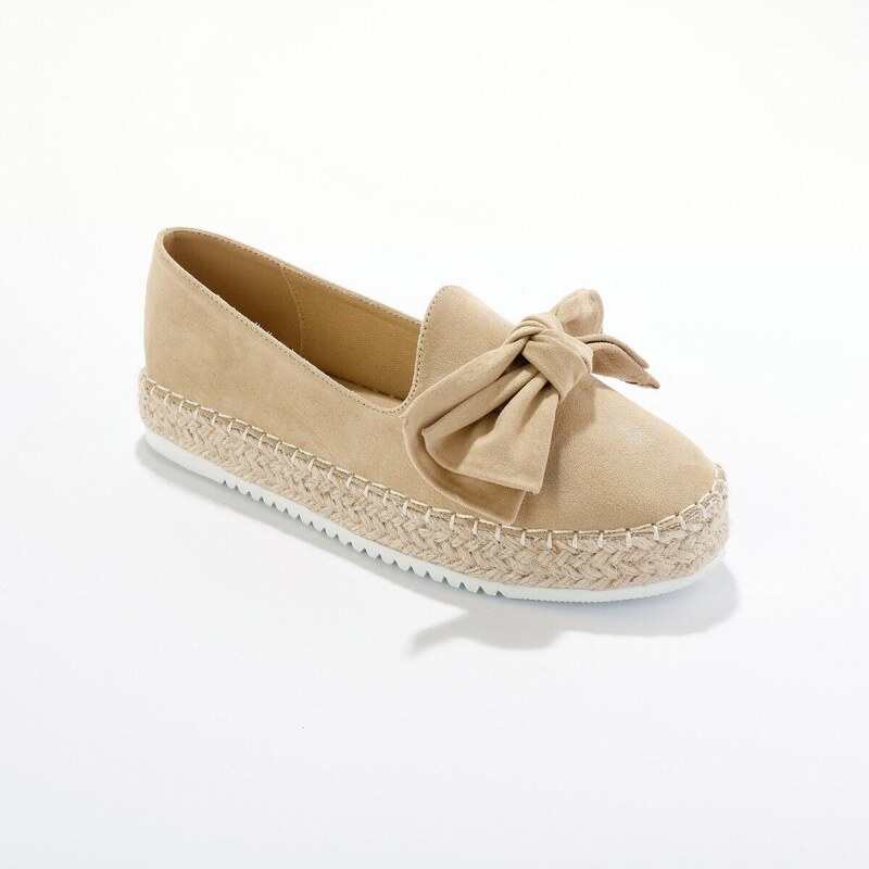 Blancheporte Mokasíny espadrilky s mašlí béžová 88649285