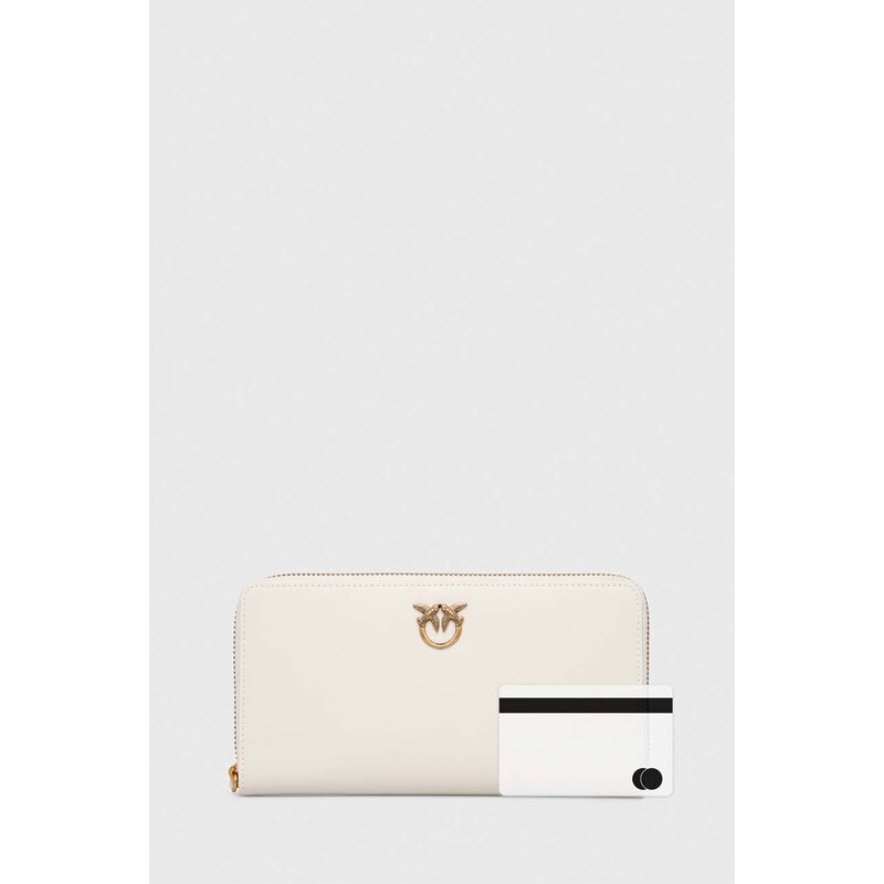 Kožená peněženka Pinko bílá barva, 100250 A0F1
