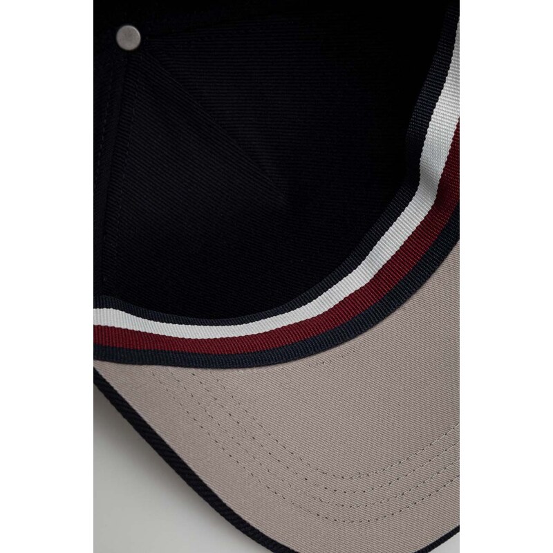 Bavlněná baseballová čepice Tommy Hilfiger tmavomodrá barva, s aplikací