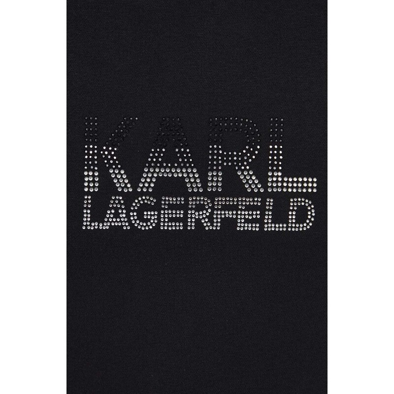 Mikina Karl Lagerfeld pánská, černá barva, s aplikací