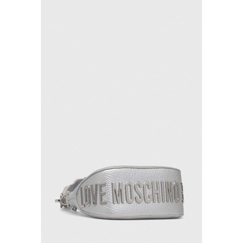 Kabelka Love Moschino stříbrná barva