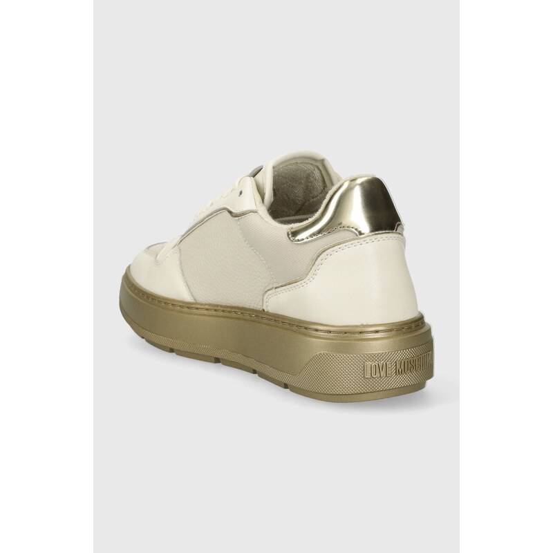 Kožené sneakers boty Love Moschino béžová barva, JA15204G1IJC290A