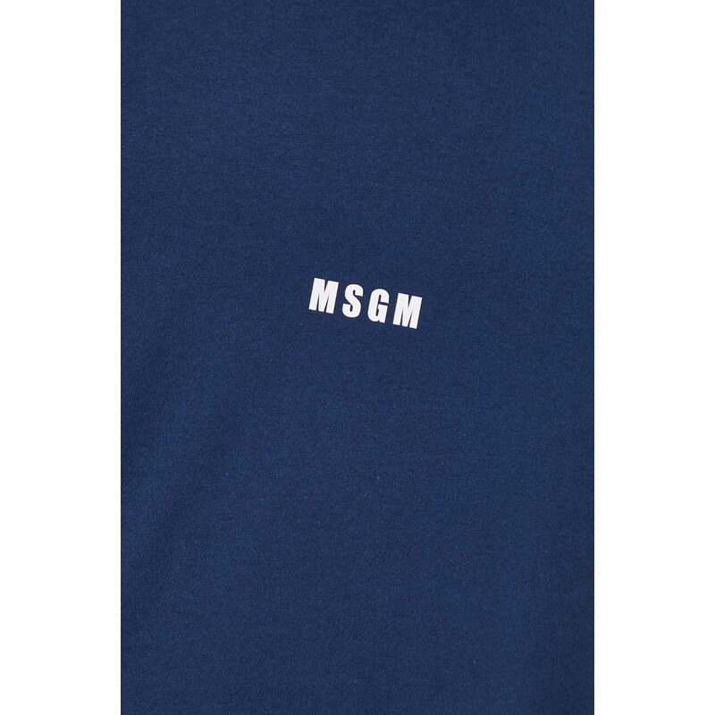 Bavlněné tričko MSGM tmavomodrá barva, s potiskem