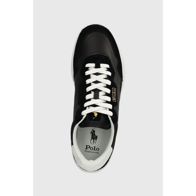 Kožené sneakers boty Polo Ralph Lauren Spa Racer100 černá barva, 809931239002