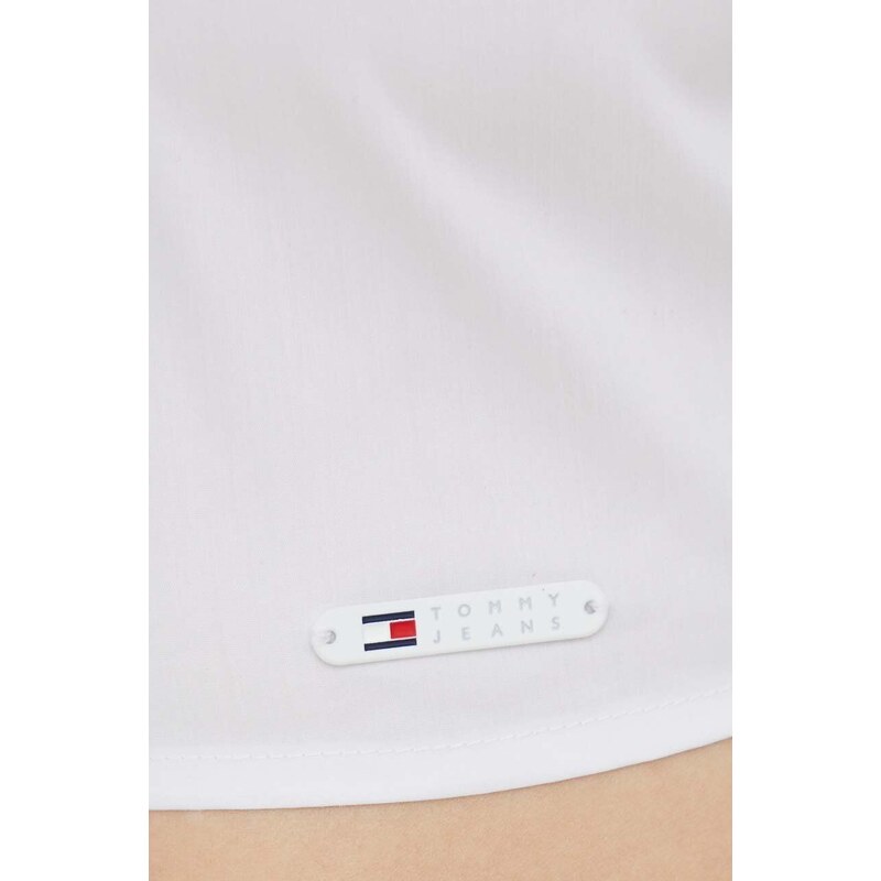 Košile Tommy Jeans dámská, bílá barva, regular, s klasickým límcem