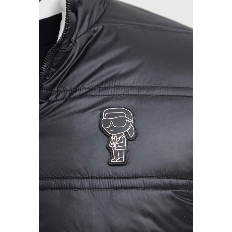 Oboustranná bunda Karl Lagerfeld pánská, černá barva, přechodná