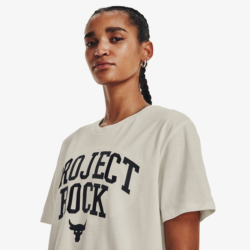 Dámské tričko Under Armour Project Rock Heavyweight Campus T-Shirt White