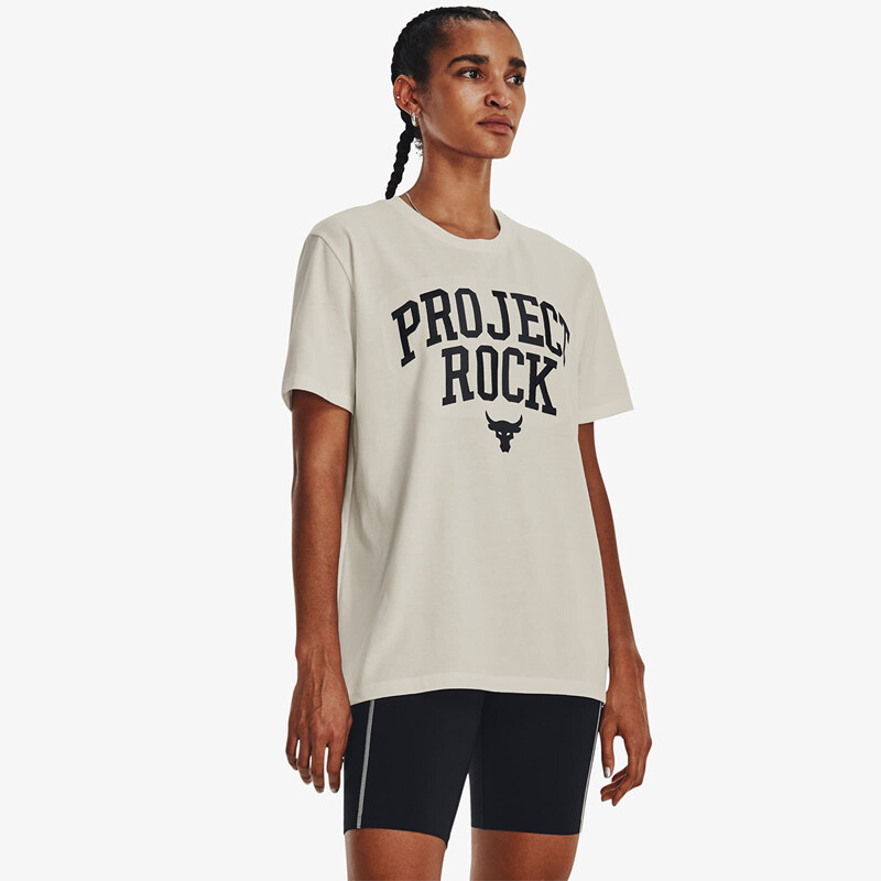 Dámské tričko Under Armour Project Rock Heavyweight Campus T-Shirt White