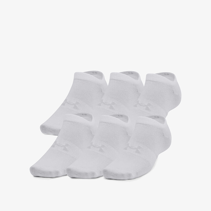 Pánské ponožky Under Armour Essential No Show 6-Pack White/ White/ Halo Gray