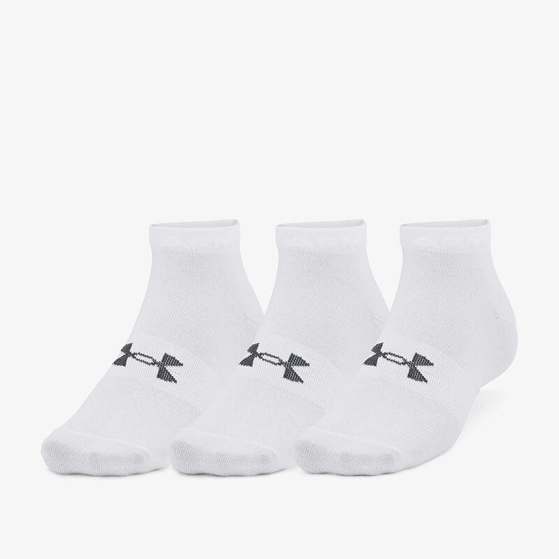 Pánské ponožky Under Armour Essential Low Cut Socks 3-Pack White