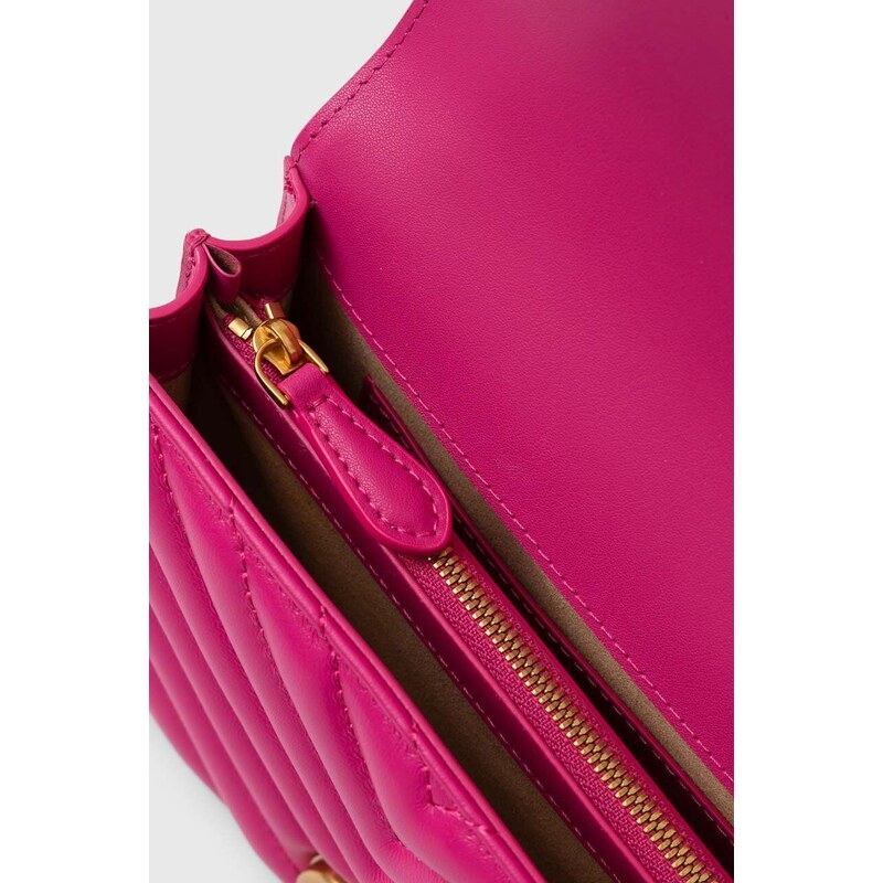 Kožená kabelka Pinko růžová barva, 100074.A0GK