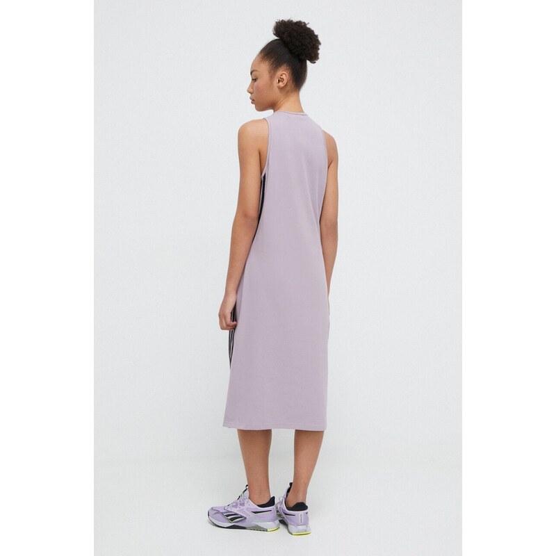 Šaty adidas fialová barva, midi, IS3657