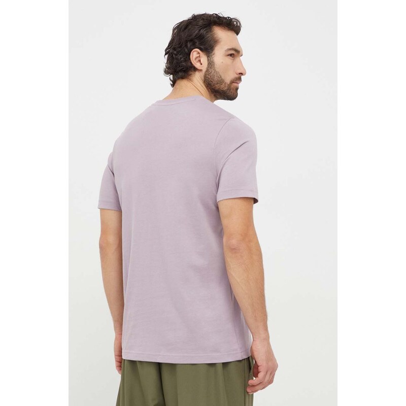 Bavlněné tričko adidas fialová barva, s potiskem, IM8315