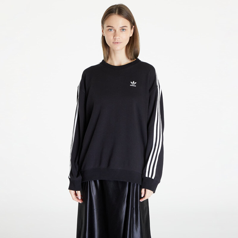 adidas Originals Dámská mikina adidas 3 Stripes Oversized Crew Sweatshirt Black